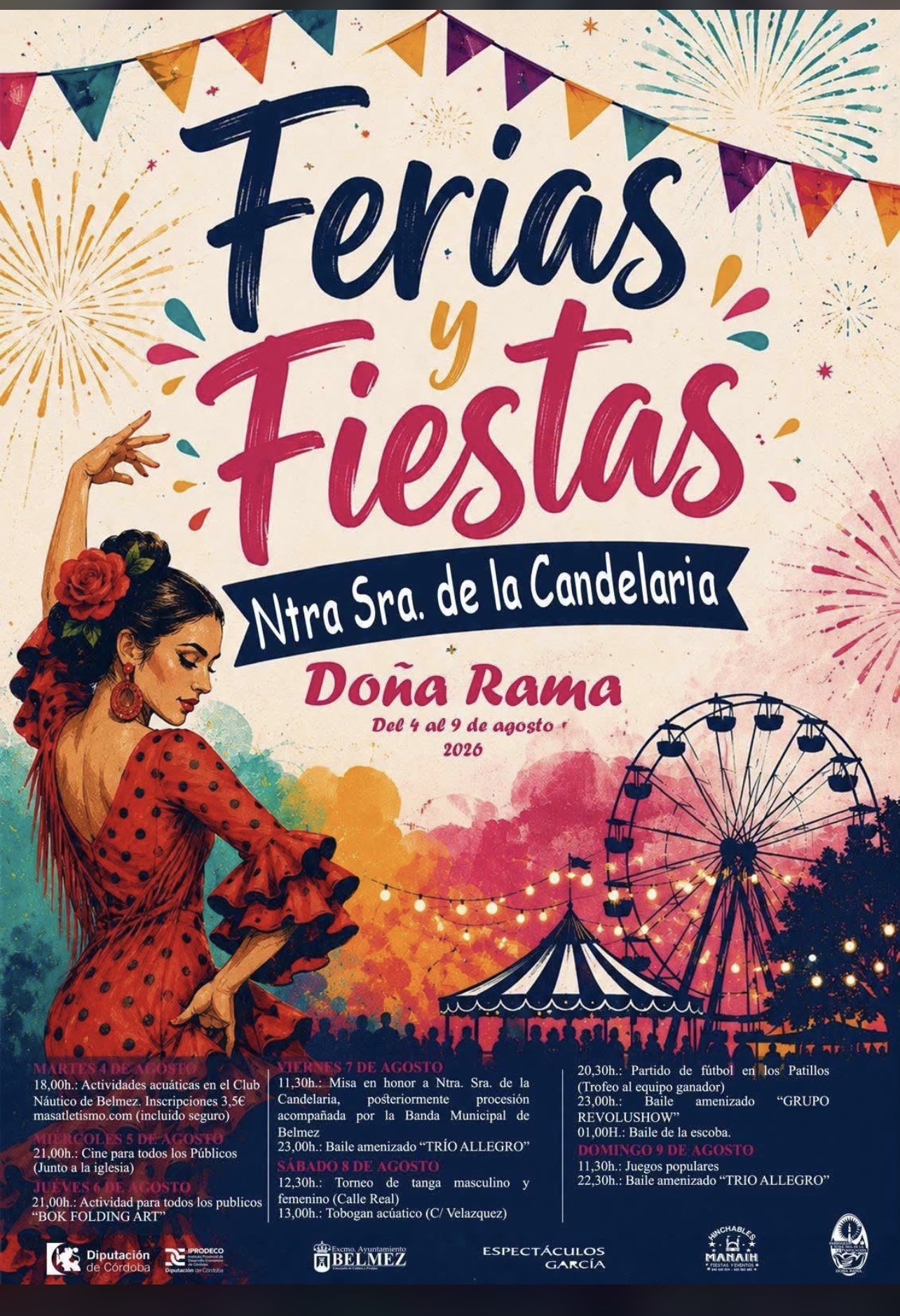 Doña Rama celebrará del 4 al 9 de agosto las Ferias y Fiestas de Nuestra Señora de la Candelaria