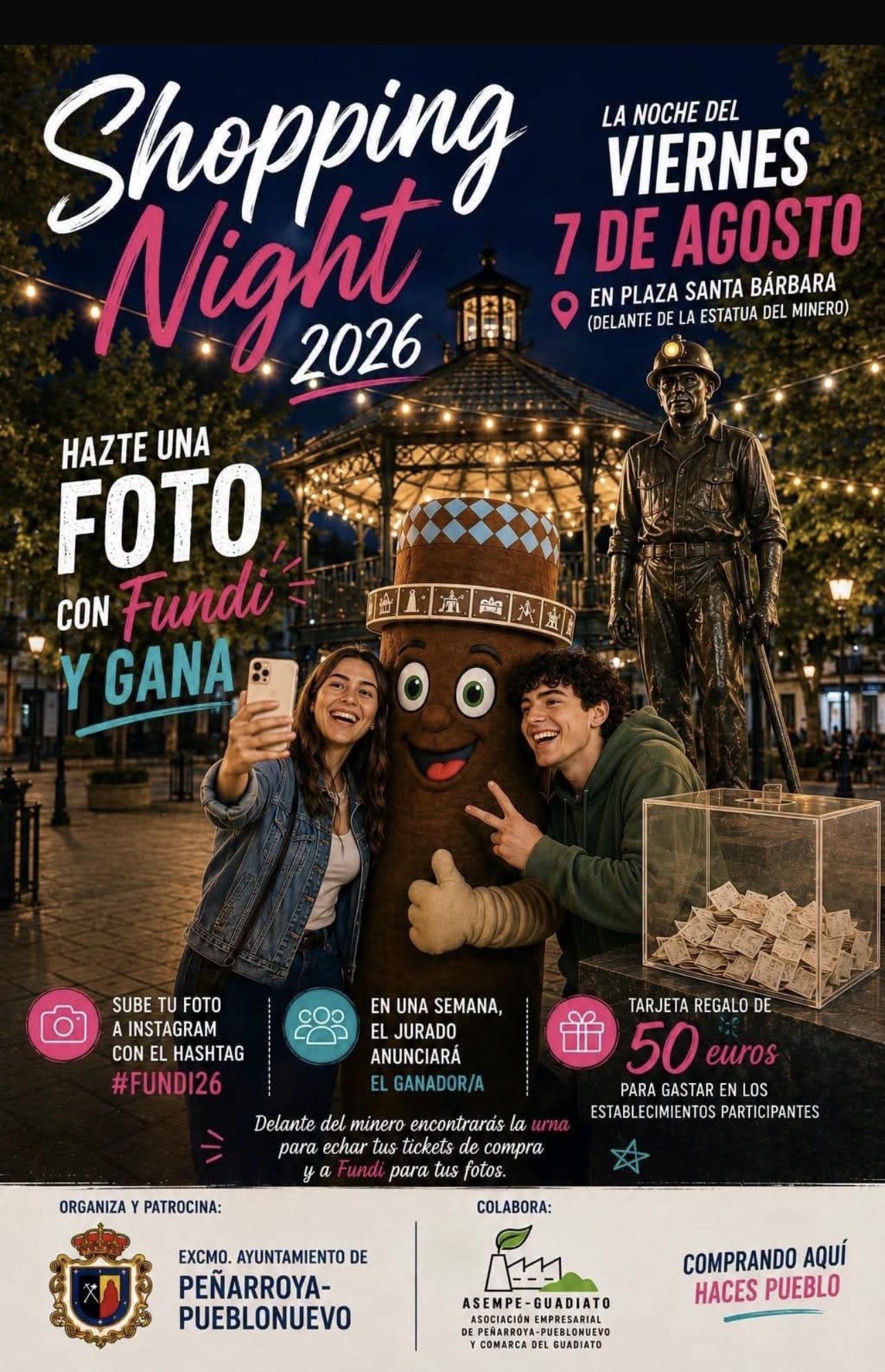 Shopping Night 2026 llenará de ambiente y compras las calles de Peñarroya-Pueblonuevo el próximo 7 de agosto